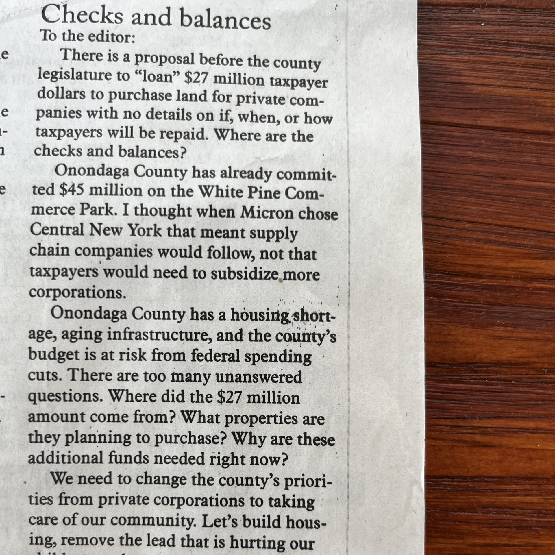 We Need Checks & Balances